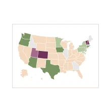 Map of the United States with each state colored by what its laws and plans do for home sharing